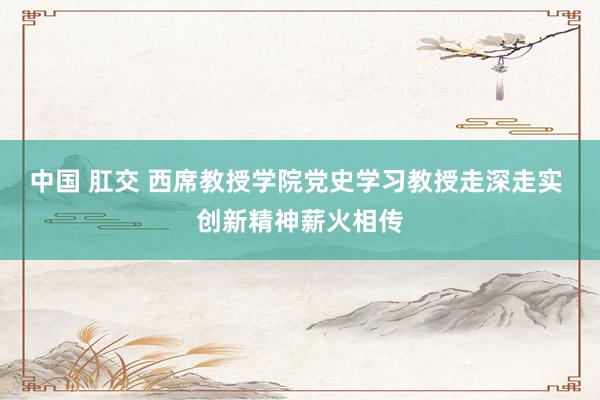 中国 肛交 西席教授学院党史学习教授走深走实 创新精神薪火相传