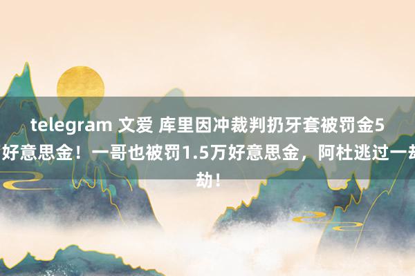 telegram 文爱 库里因冲裁判扔牙套被罚金5万好意思金！一哥也被罚1.5万好意思金，阿杜逃过一劫！