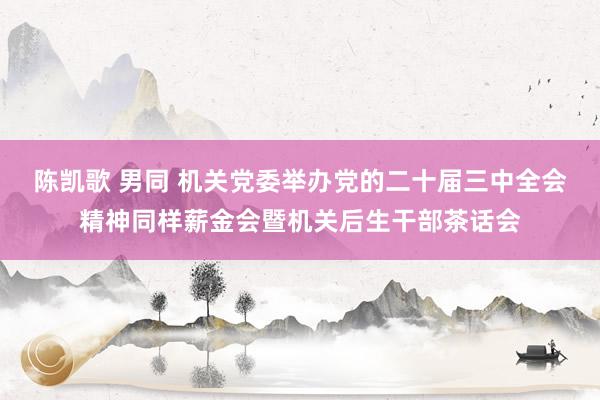 陈凯歌 男同 机关党委举办党的二十届三中全会精神同样薪金会暨机关后生干部茶话会