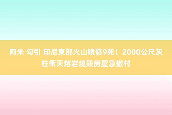 阿朱 勾引 印尼東部火山噴發9死！2000公尺灰柱衝天　熔岩燒毀房屋急撤村