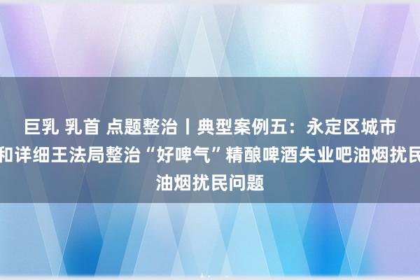 巨乳 乳首 点题整治丨典型案例五：永定区城市治理和详细王法局整治“好啤气”精酿啤酒失业吧油烟扰民问题